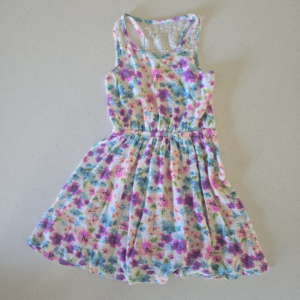 Jumping Beans Floral Kids Dress - Pink and Blue